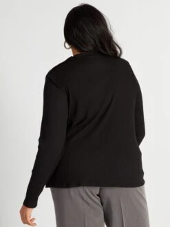 Camiseta De Punto De Canalé - Negro -Zalaris Tienda camiseta de punto de canale negro aod44 2 frb3