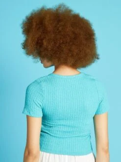 Camiseta De Punto Gofrado - AZUL -Zalaris Tienda camiseta de punto gofrado azul avx07 1 frb4