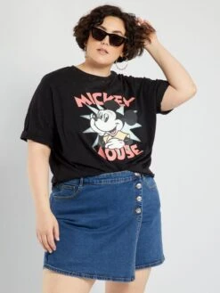 Camiseta De Punto 'Mickey' - NEGRO