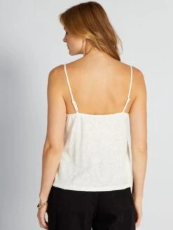 Camiseta De Tirantes Con Bordados - Blanco -Zalaris Tienda camiseta de tirantes con bordados blanco asm29 1 frb4