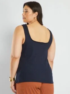 Camiseta De Tirantes Con Botones De Fantasía - AZUL -Zalaris Tienda camiseta de tirantes con botones de fantasia azul ahg73 3 frb3