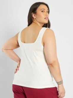 Camiseta De Tirantes Con Botones De Fantasía - BLANCO -Zalaris Tienda camiseta de tirantes con botones de fantasia blanco ahg73 1 frb3