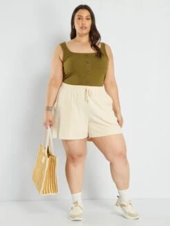 Camiseta De Tirantes Con Botones De Fantasía - VERDE -Zalaris Tienda camiseta de tirantes con botones de fantasia verde ahg73 4 frb2