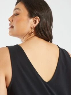 Camiseta De Tirantes Con Cuello De Pico - Negro -Zalaris Tienda camiseta de tirantes con cuello de pico negro ahg75 1 frb6