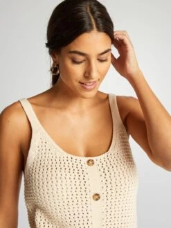 Camiseta De Tirantes De Croché - BEIGE -Zalaris Tienda camiseta de tirantes de croche beige ajd71 4 frb5