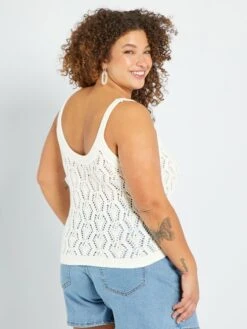 Camiseta De Tirantes De Ganchillo - Blanco -Zalaris Tienda camiseta de tirantes de ganchillo blanco aet45 3 frb4