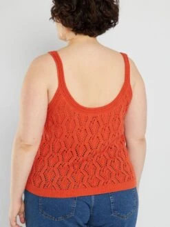 Camiseta De Tirantes De Ganchillo - Naranja -Zalaris Tienda camiseta de tirantes de ganchillo naranja aet45 2 frb4