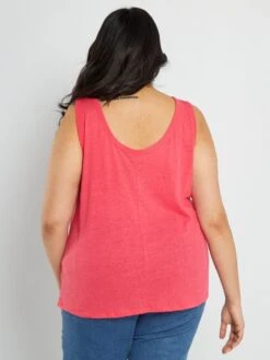 Camiseta De Tirantes De Lino Liso - Rosa 8 Camiseta De Tirantes De Lino Liso - Rosa -Zalaris Tienda camiseta de tirantes de lino liso rosa zj418 3 frb3