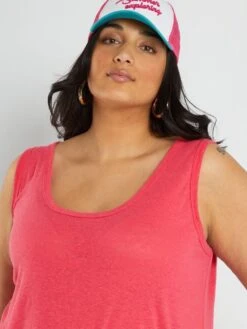 Camiseta De Tirantes De Lino Liso - Rosa 9 Camiseta De Tirantes De Lino Liso - Rosa -Zalaris Tienda camiseta de tirantes de lino liso rosa zj418 3 frb4