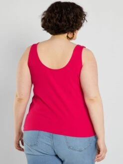 Camiseta De Tirantes De Punto De Canalé - Rosa -Zalaris Tienda camiseta de tirantes de punto de canale rosa asr90 3 frb4