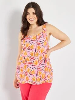 Camiseta De Tirantes Estampada 'Only' - ROSA -Zalaris Tienda camiseta de tirantes estampada only rosa amd98 2 frb3