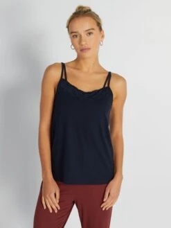 Camiseta De Tirantes Finos De Pijama Posoperatorio - SAVIA AZUL