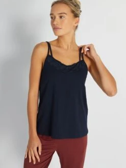 Camiseta De Tirantes Finos De Pijama Posoperatorio - SAVIA AZUL -Zalaris Tienda camiseta de tirantes finos de pijama posoperatorio savia azul arm21 2 frb4