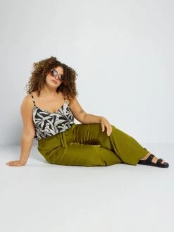 Camiseta De Tirantes Satinada - NEGRO