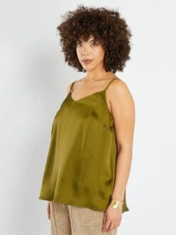 Camiseta De Tirantes Satinada - VERDE -Zalaris Tienda camiseta de tirantes satinada verde adz95 3 frb4