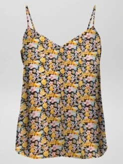 Camiseta Estampada De Tirantes Finos - NEGRO