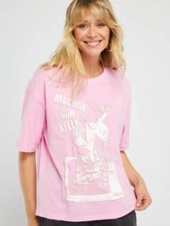 Camiseta Estampada 'Machine Gun Kelly' - ROSA