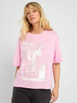 Camiseta Estampada 'Machine Gun Kelly' - ROSA -Zalaris Tienda camiseta estampada machine gun kelly rosa aiu05 1 frb4