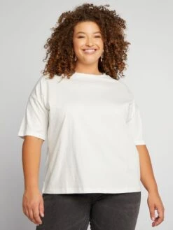 Camiseta Lisa Con Cuello Redondo - Blanco -Zalaris Tienda camiseta lisa con cuello redondo blanco aid21 2 frb4