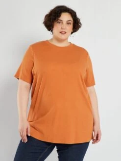 Camiseta Lisa De Canalé - NARANJA