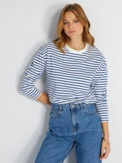 Camiseta Marinera De Punto - Azul/blanco