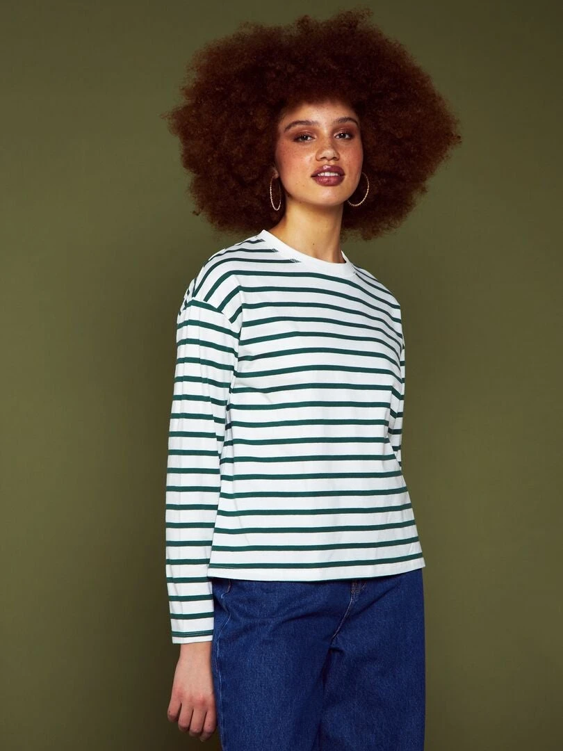 Camiseta Marinera De Punto - Blanco Verde 5 Camiseta Marinera De Punto - Blanco Verde - Imagen 3