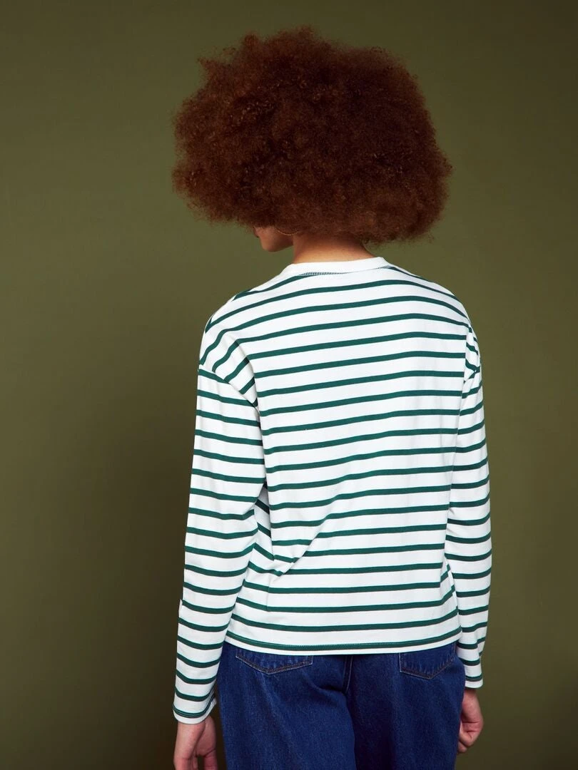 Camiseta Marinera De Punto - Blanco Verde 6 Camiseta Marinera De Punto - Blanco Verde - Imagen 4