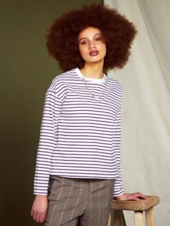 Camiseta Marinera De Punto - Blanco/morado -Zalaris Tienda camiseta marinera de punto blancomorado agi86 6 frb4