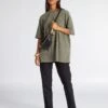 Camiseta Oversize De Algodón - Caqui Claro 1 Camiseta Oversize De Algodón - Caqui Claro -Zalaris Tienda camiseta oversize de algodon caqui claro ama10 1 frb1