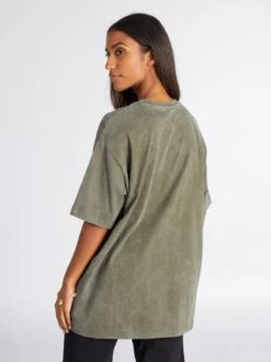 Camiseta Oversize De Algodón - Caqui Claro -Zalaris Tienda camiseta oversize de algodon caqui claro ama10 1 frb3