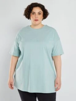 Camiseta Oversize De Punto - AZUL