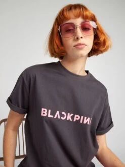 Camiseta Oversize De Punto - ROSA NEGRO