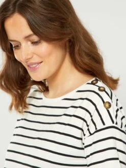 Camiseta Premamá De Estilo Marinero - BLANCO -Zalaris Tienda camiseta premama de estilo marinero blanco aho45 2 frb4