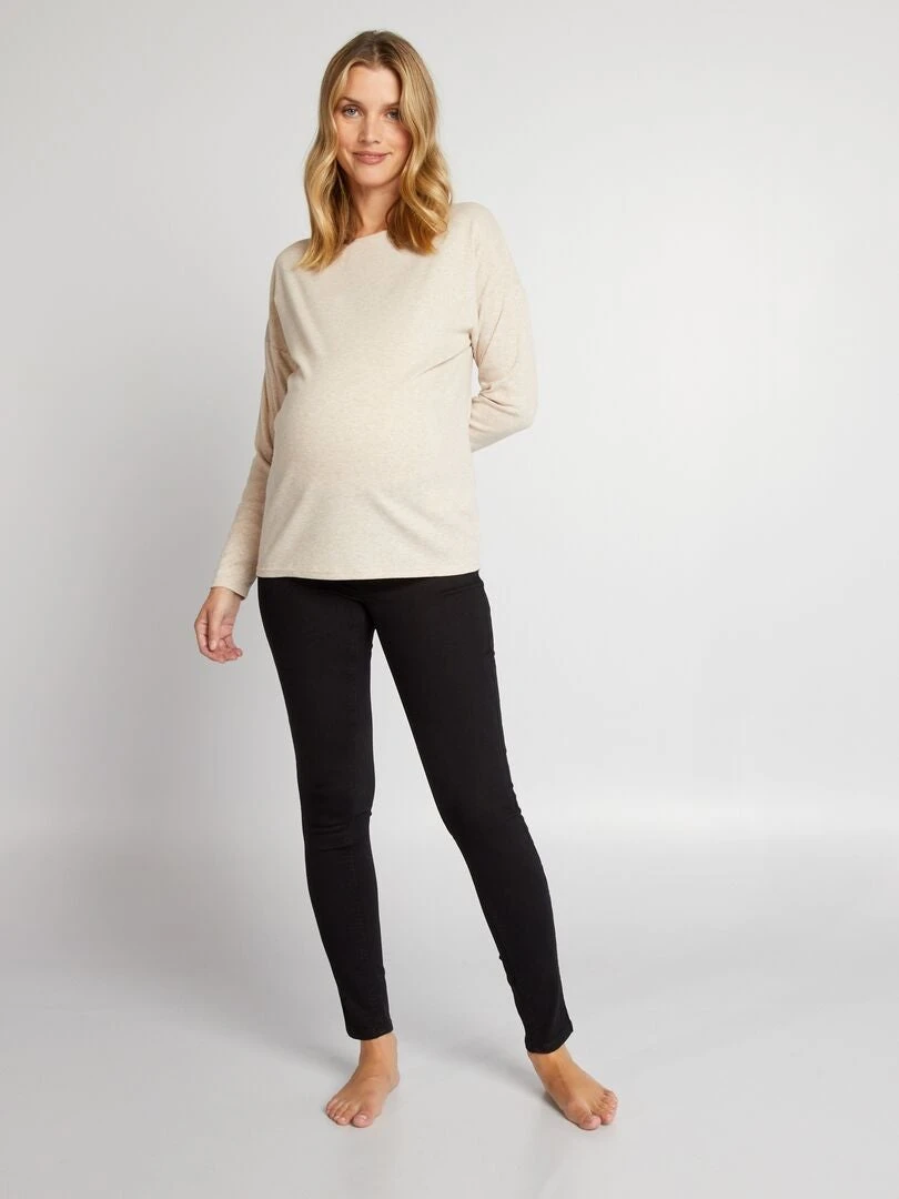 Camiseta Premamá De Material De Jersey - BEIGE 3 Camiseta Premamá De Material De Jersey - BEIGE