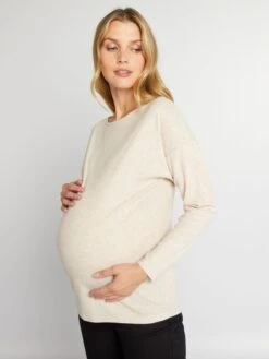 Camiseta Premamá De Material De Jersey - BEIGE 7 Camiseta Premamá De Material De Jersey - BEIGE -Zalaris Tienda camiseta premama de material de jersey beige ala76 2 frb2