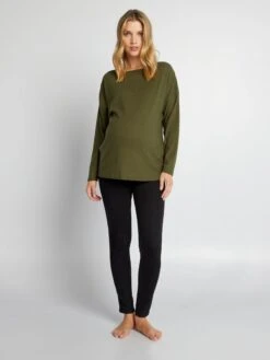 Camiseta Premamá De Material De Jersey - KAKI