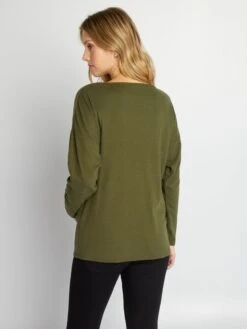 Camiseta Premamá De Material De Jersey - KAKI -Zalaris Tienda camiseta premama de material de jersey kaki ala76 1 frb3