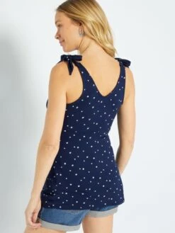 Camiseta Premamá De Tirantes Con Estampado - AZUL 9 Camiseta Premamá De Tirantes Con Estampado - AZUL -Zalaris Tienda camiseta premama de tirantes con estampado azul zr335 2 frb3