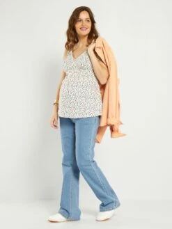 Camiseta Premamá De Tirantes Con Estampado - BLANCO -Zalaris Tienda camiseta premama de tirantes con estampado blanco zr335 7 frb2