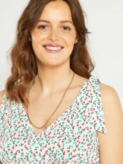 Camiseta Premamá De Tirantes Con Estampado - BLANCO -Zalaris Tienda camiseta premama de tirantes con estampado blanco zr335 7 frb4