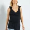 Camiseta Premamá De Tirantes Con Estampado - Negro -Zalaris Tienda camiseta premama de tirantes con estampado negro zr335 3 frb1
