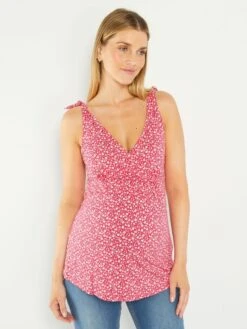 Camiseta Premamá De Tirantes Con Estampado - ROSA