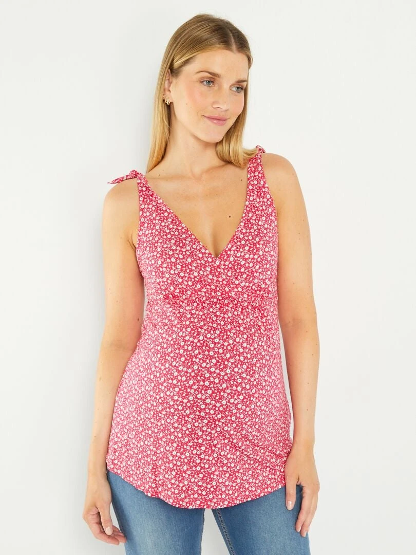 Camiseta Premamá De Tirantes Con Estampado - ROSA 3 Camiseta Premamá De Tirantes Con Estampado - ROSA