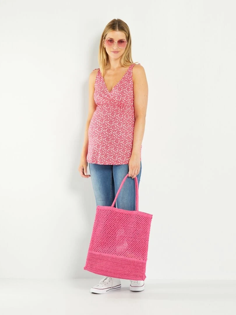 Camiseta Premamá De Tirantes Con Estampado - ROSA 4 Camiseta Premamá De Tirantes Con Estampado - ROSA - Imagen 2