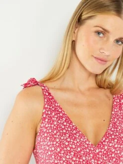 Camiseta Premamá De Tirantes Con Estampado - ROSA 8 Camiseta Premamá De Tirantes Con Estampado - ROSA -Zalaris Tienda camiseta premama de tirantes con estampado rosa zr335 8 frb3