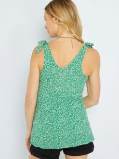 Camiseta Premamá De Tirantes Con Estampado - VERDE -Zalaris Tienda camiseta premama de tirantes con estampado verde zr335 5 frb3