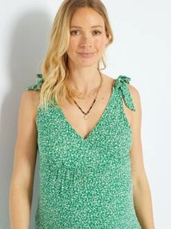 Camiseta Premamá De Tirantes Con Estampado - VERDE -Zalaris Tienda camiseta premama de tirantes con estampado verde zr335 5 frb6