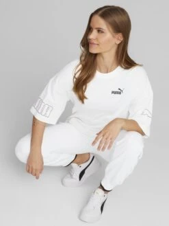 Camiseta 'Puma' Con Cuello Redondo - BLANCO