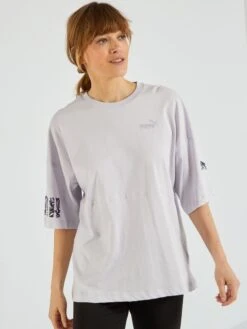 Camiseta 'Puma' Con Cuello Redondo - PURPURA