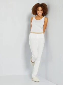 Camiseta Sin Mangas Cálida De Punto Pointelle 'Hekla Par Lemahieu' - Blanco -Zalaris Tienda camiseta sin mangas calida de punto pointelle hekla par lemahieu blanco zn696 1 frb3